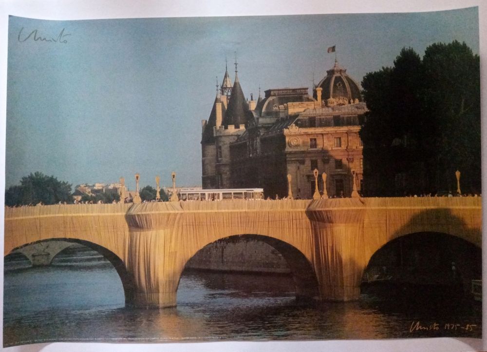 Cartel Christo - Christo's Wrapped Pont Neuf Paris - Handsigned