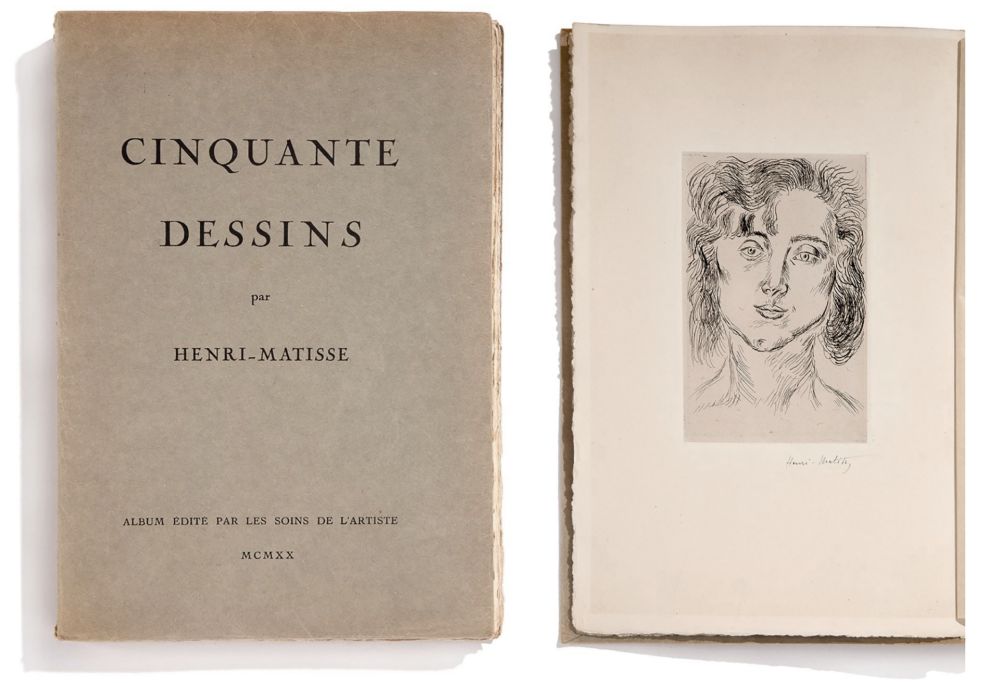 Grabado Matisse - CINQUANTE DESSINS. Avec une gravure originale signée à l'encre par Henri Matisse.