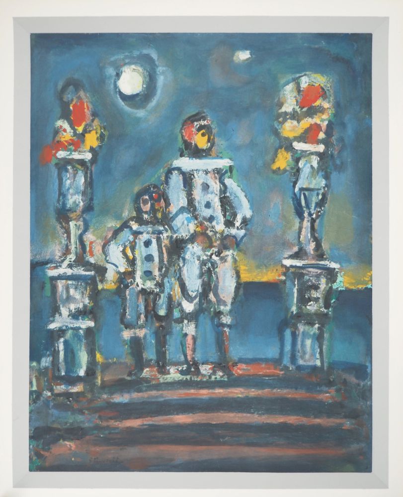 Litografía Rouault - Cirque, Les Pierrots