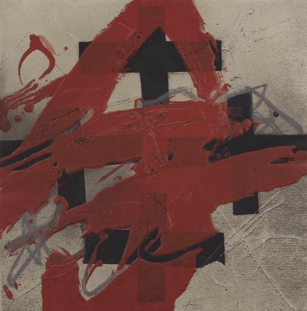 Aguafuerte Tàpies - Cobert de Roig