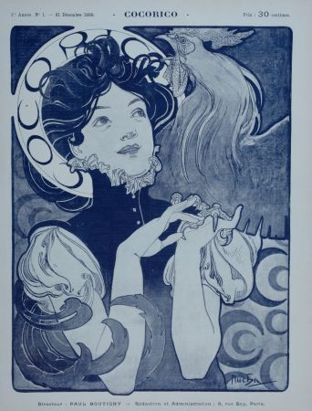 Litografía Mucha - Cocorico, 1898