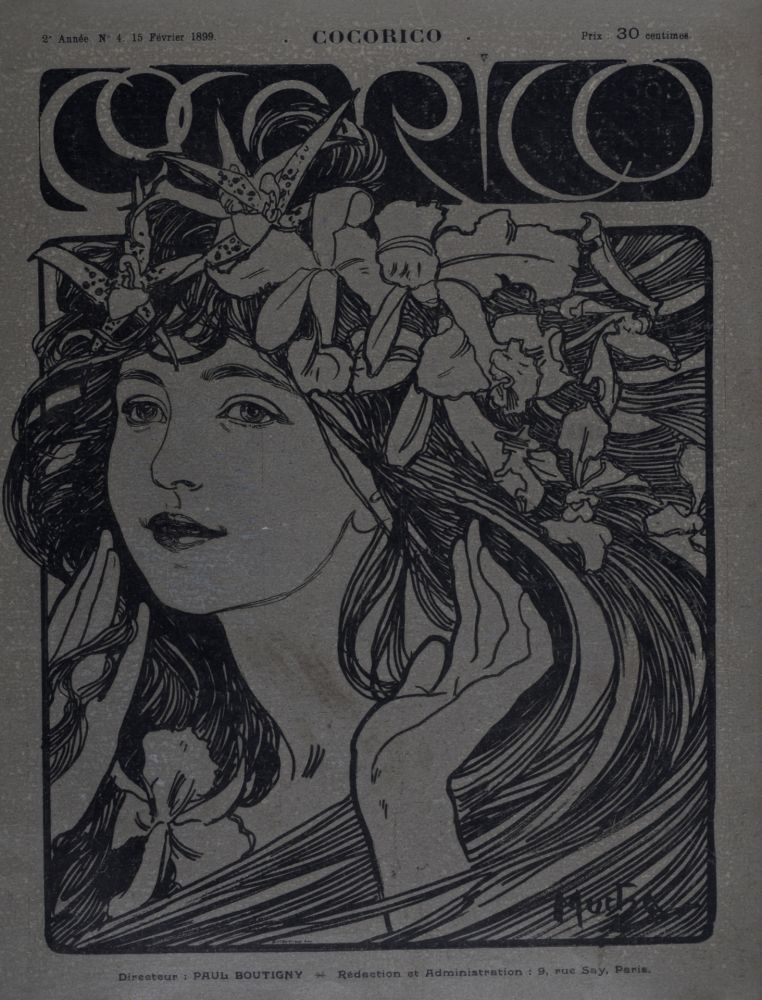 Litografía Mucha - Cocorico, 1899