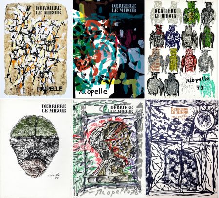 Libro Ilustrado Riopelle - Collection complète des 6 volumes de DERRIÈRE LE MIROIR consacrés à Jean-Paul Riopelle: 49 LITHOGRAPHIES ORIGINALES (parus de 1966 à 1979). 
