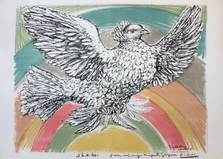 Litografía Picasso - Colombe volant
