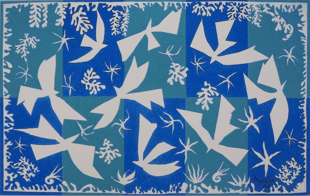 Serigrafía Matisse - Colombes dans le ciel