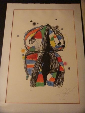 Litografía Miró - Colombine aux idees noires