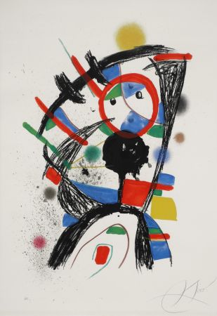 Litografía Miró - Colombine à la fenêtre