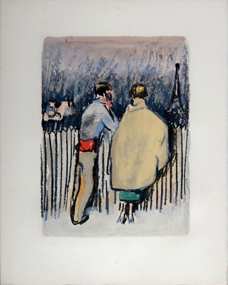 Litografía Van Dongen - Comme dans Louise, les couples, du haut de la Butte, contemplaient Paris, 1949