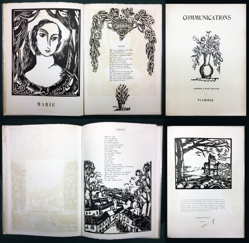 Libro Ilustrado Vlaminck - COMMUNICATIONS. Poèmes & bois graves (1921).