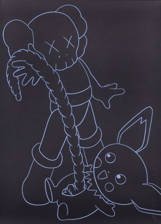 Serigrafía Kaws - Companion vs Pikachu
