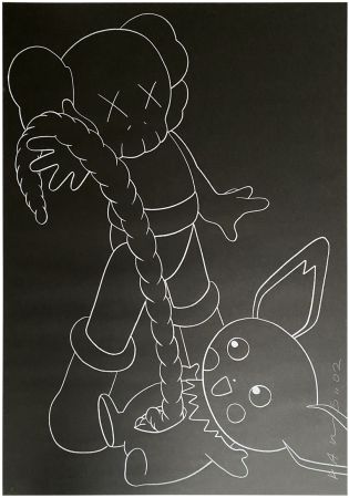Serigrafía Kaws - Companion vs Pikachu