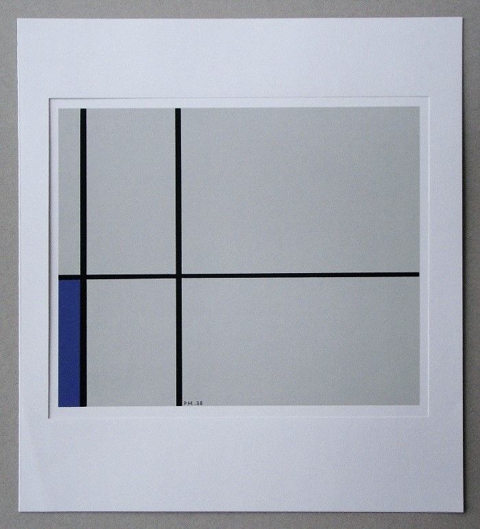 Serigrafía Mondrian - Compositie met blauw - 1938