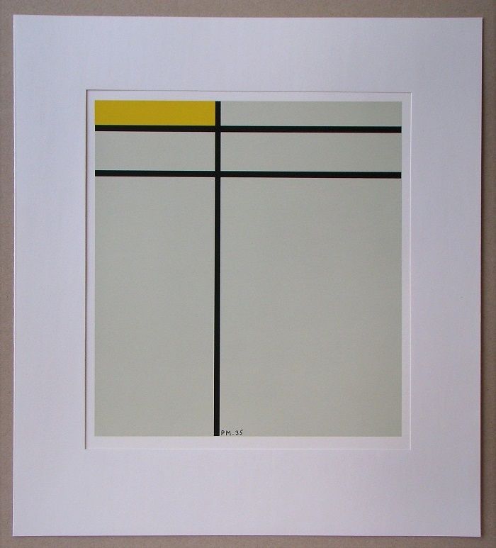 Serigrafía Mondrian - Compositie met geel - 1935
