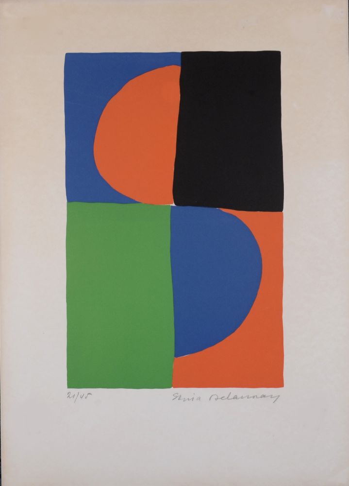 Litografía Delaunay - Composition,1963 - Hand-signed and numbered!