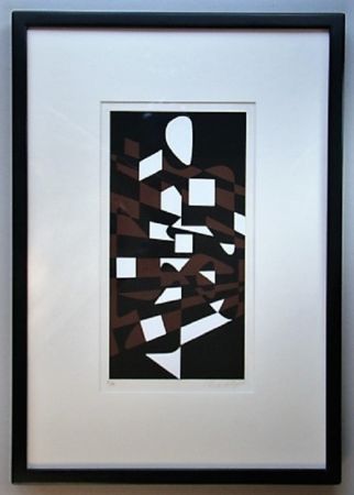 Serigrafía Vasarely - Composition - Geh durch den Spiegel