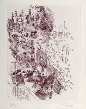 Grabado Bryen - Composition, 1967 - Hand-signed!