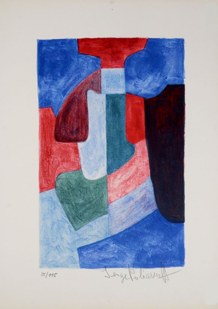 Litografía Poliakoff - Composition, 1969 - Hand-signed