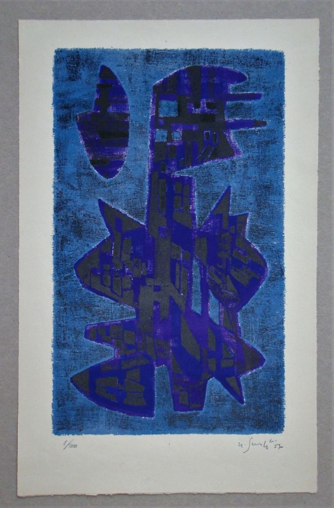 Litografía Singier - Composition abstrait, 1956