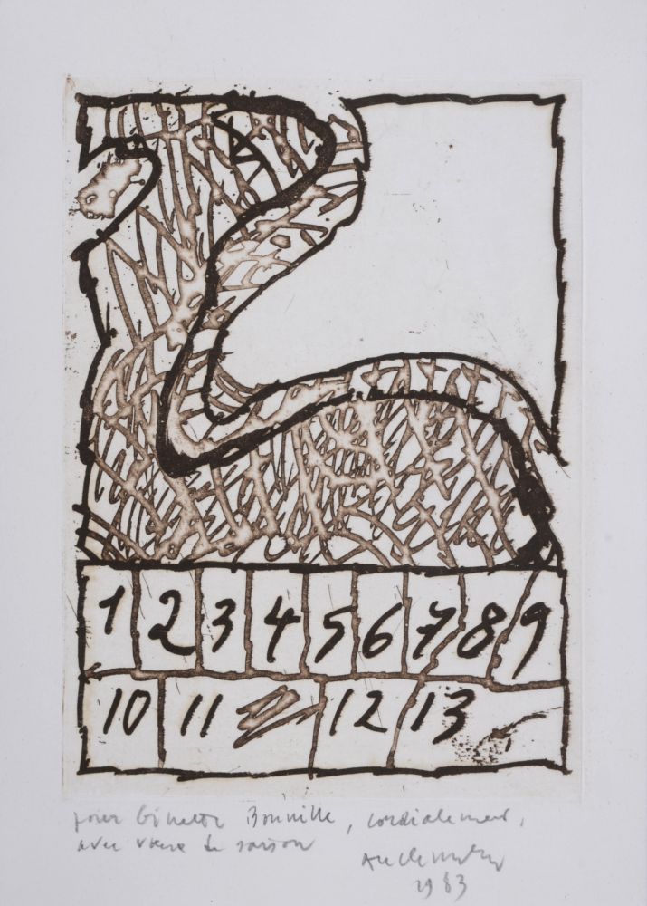 Grabado Alechinsky - Composition abstraite (Treize manières de regarder un fragment), 1979 - Hand-signed