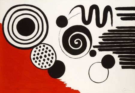 Litografía Calder - Composition au serpent noir