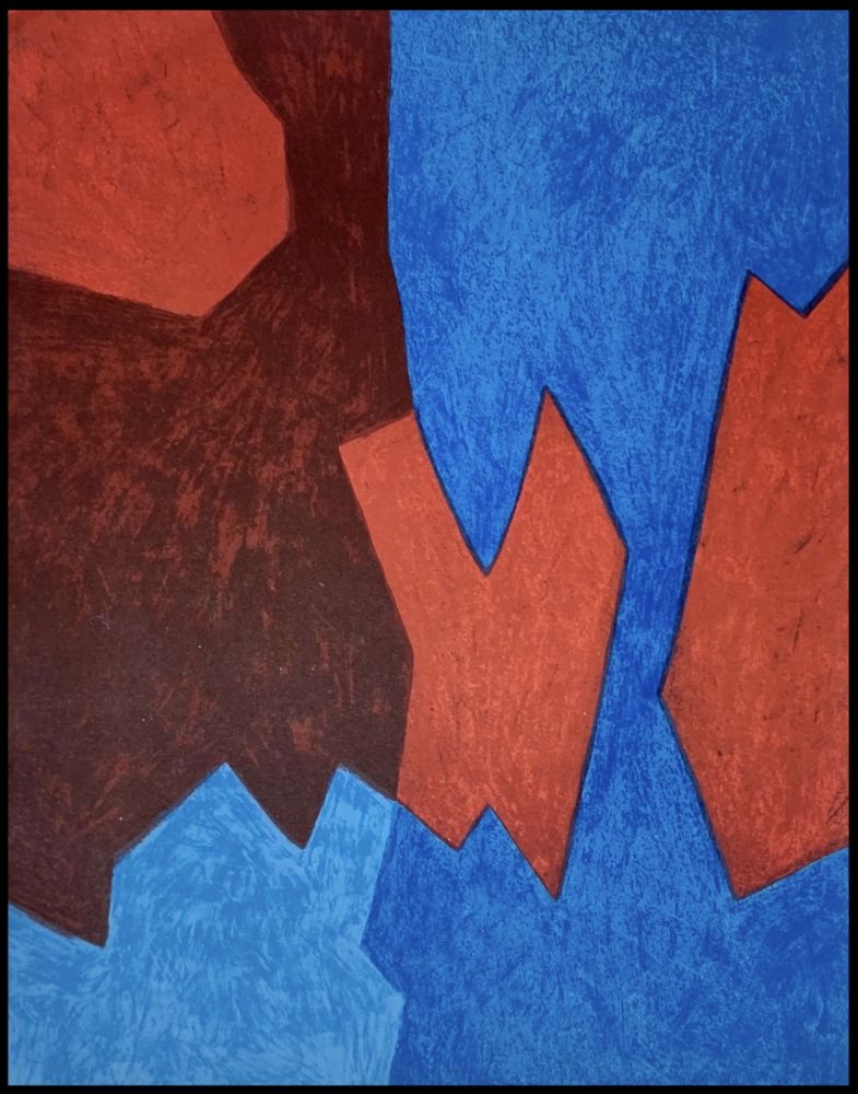 Litografía Poliakoff - Composition Bleue et Rouge 