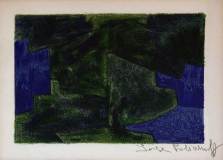 Litografía Poliakoff - Composition bleue et verte n°41