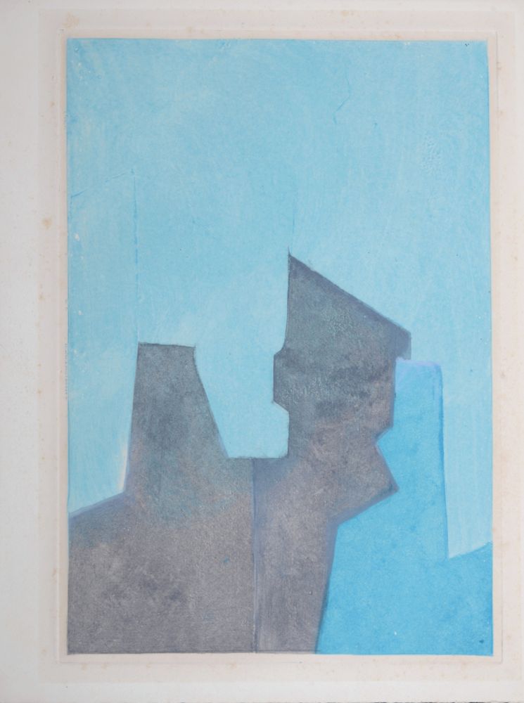 Aguafuerte Y Aguatinta Poliakoff - Composition bleue, Parménide, 1964 (#D)