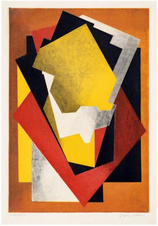 Aguafuerte Y Aguatinta Villon - Composition Cubiste (1927) signée au crayon.