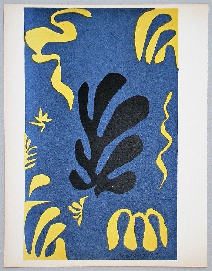 Litografía Matisse - Composition fond bleu, 1951