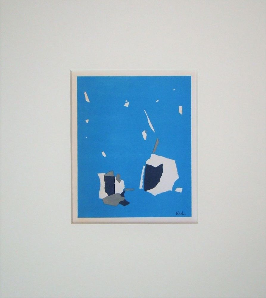 Litografía De Stael - Composition fond bleu ciel