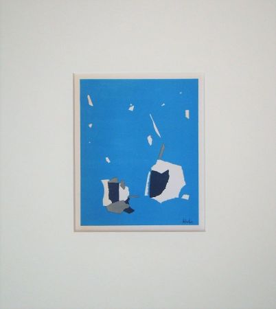 Litografía De Stael - Composition fond bleu ciel