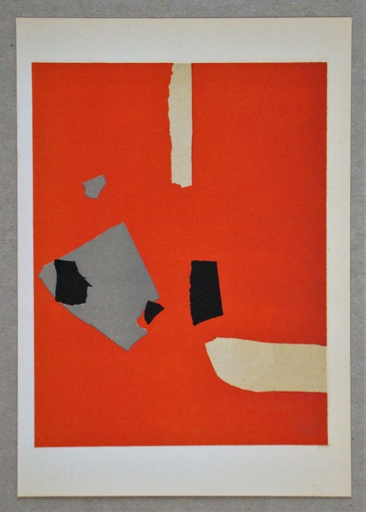 Litografía De Stael - Composition fond orange