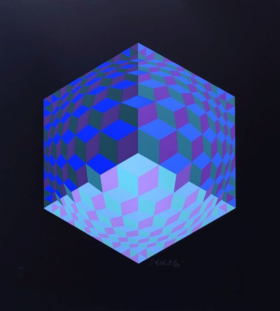 Serigrafía Vasarely - Composition géométrique 