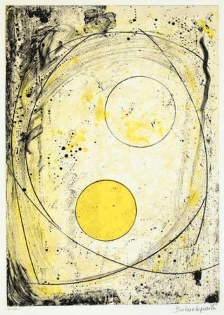 Litografía Hepworth - Composition in black and Yellow