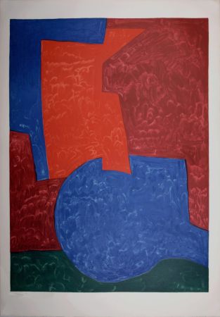 Litografía Poliakoff - Composition in Red, Blue and Green, 1975