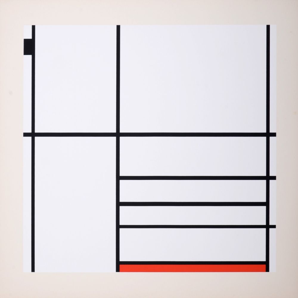 Serigrafía Mondrian - Composition in White, Black, and Red, 1936 (1967)