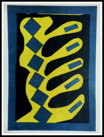 Litografía Matisse - COMPOSITION  JAUNE BLEU ET NOIR