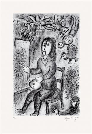 Litografía Chagall - Composition noire