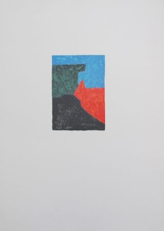 Litografía Poliakoff - Composition noire, bleue et verte