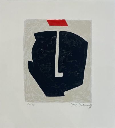 Serigrafía Poliakoff - Composition noire et rouge n°74