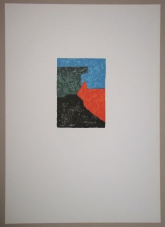 Litografía Poliakoff - Composition noire, rouge, bleue et verte