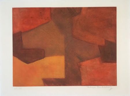 Grabado Poliakoff - Composition orange et rouge XXIX 