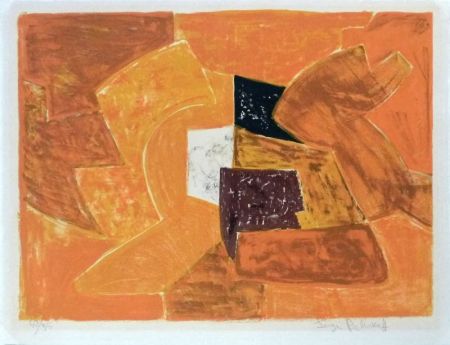 Litografía Poliakoff - Composition orange n°23