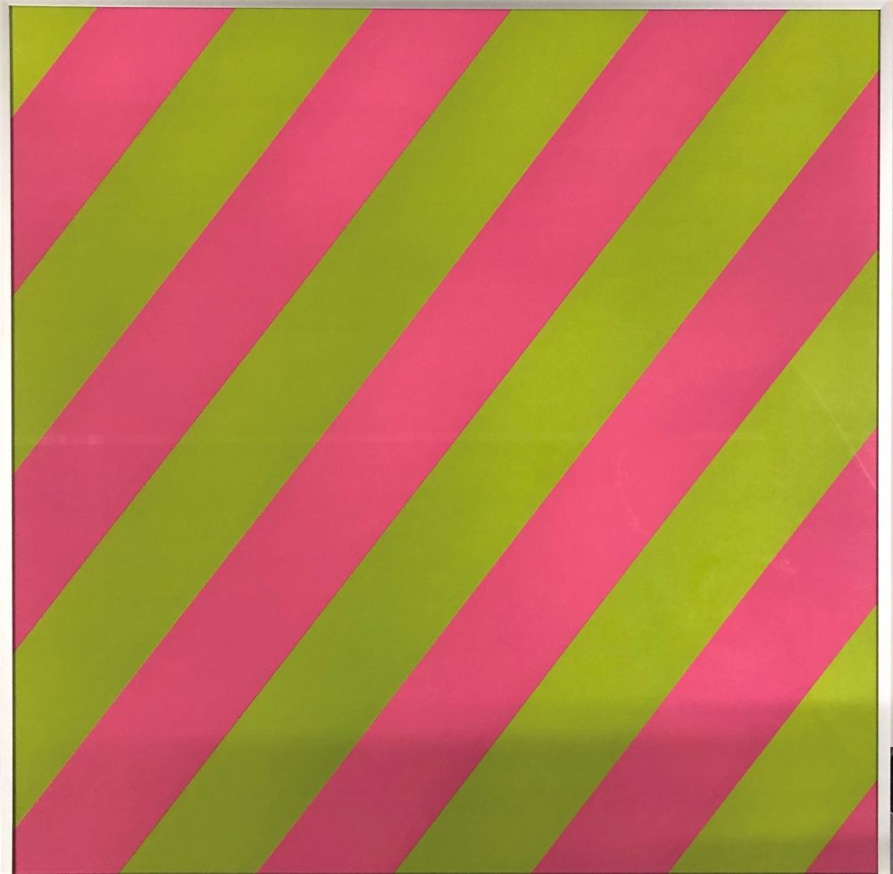 Litografía Mosset - Composition Pink / Green