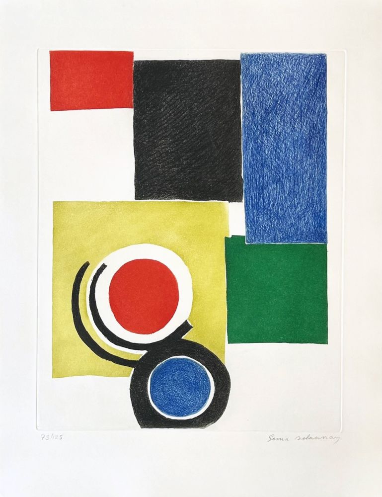 Aguafuerte Y Aguatinta Delaunay - Composition polychrome 