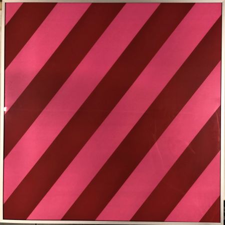 Litografía Mosset - Composition Red / Pink