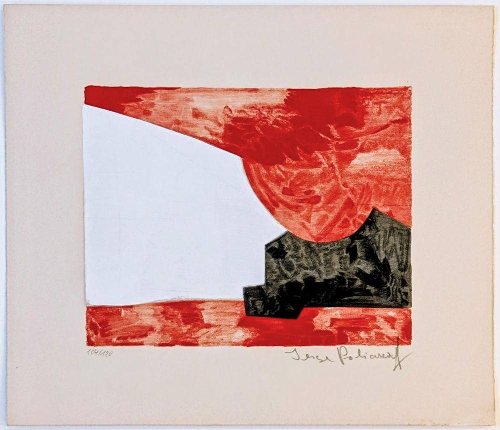 Litografía Poliakoff - Composition rouge, blanche et noire L42 