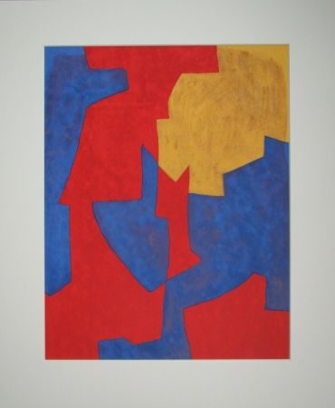 Litografía Poliakoff - Composition rouge, bleue et jaune
