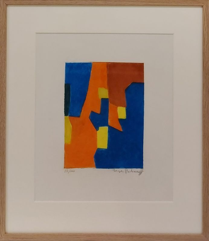 Aguafuerte Poliakoff - Composition rouge, jaune et bleue VI 