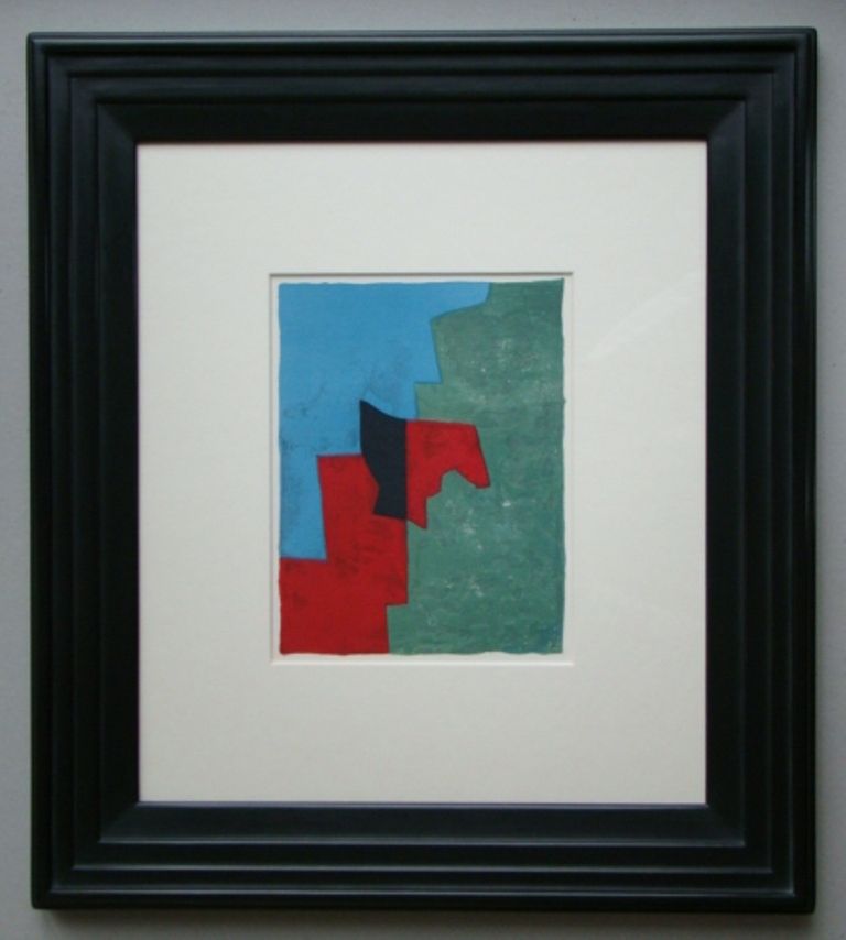 Litografía Poliakoff - Composition rouge, verte et bleue